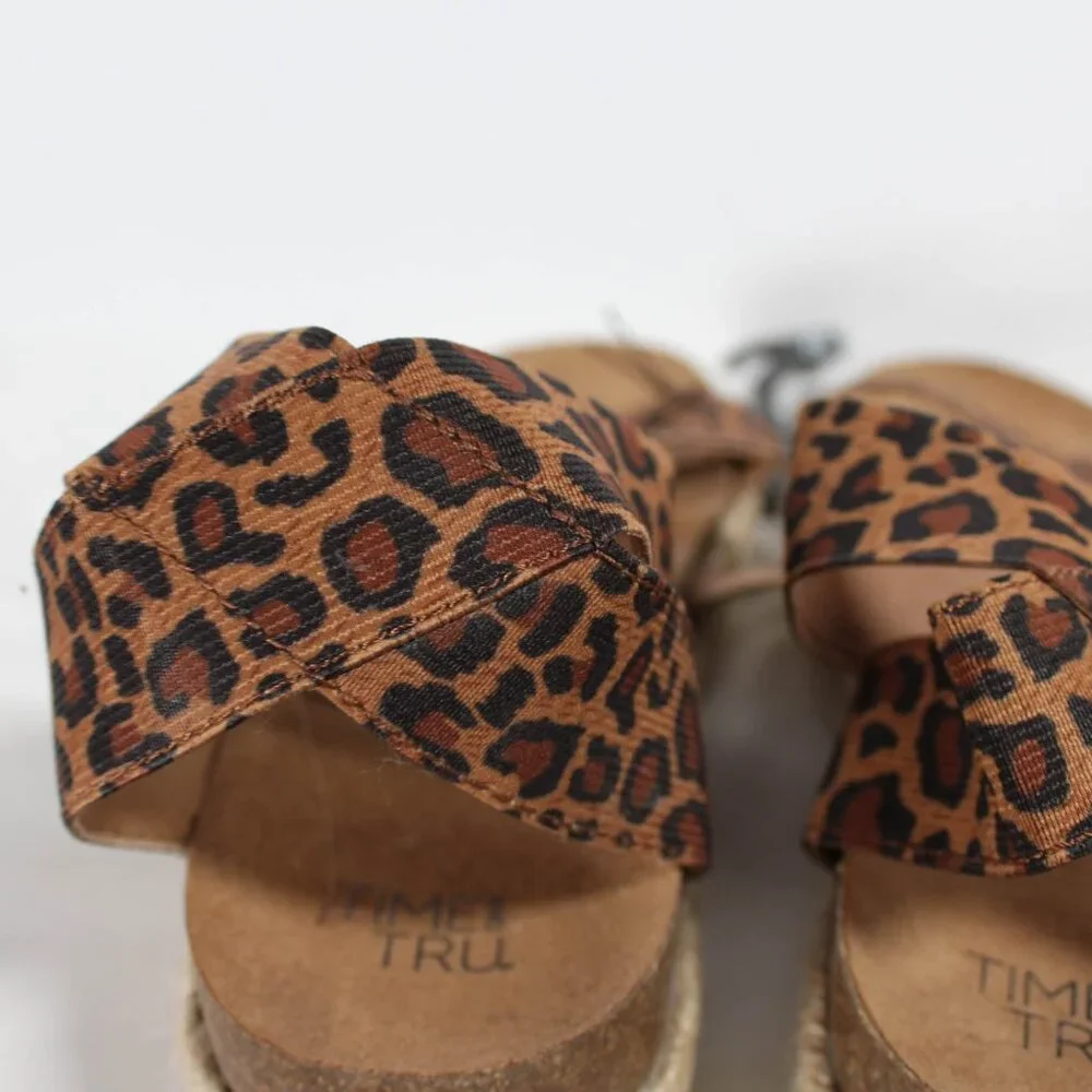 NWT Time and Tru Leopard Platform Espadrille Sandals – Size 8, Edgy Summer Style